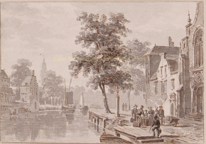 View of a Dutch town  by Bartholomeus Johannes Hove