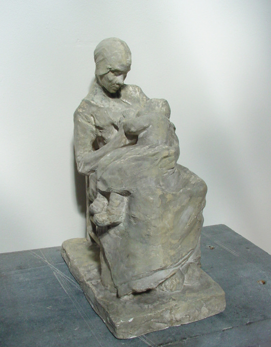 Mother breastfeeding her child by Charles van Wijk