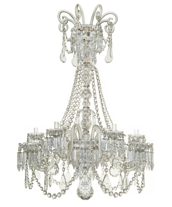 An Empire Crystal 12-Lights Chandelier by Artiste Inconnu