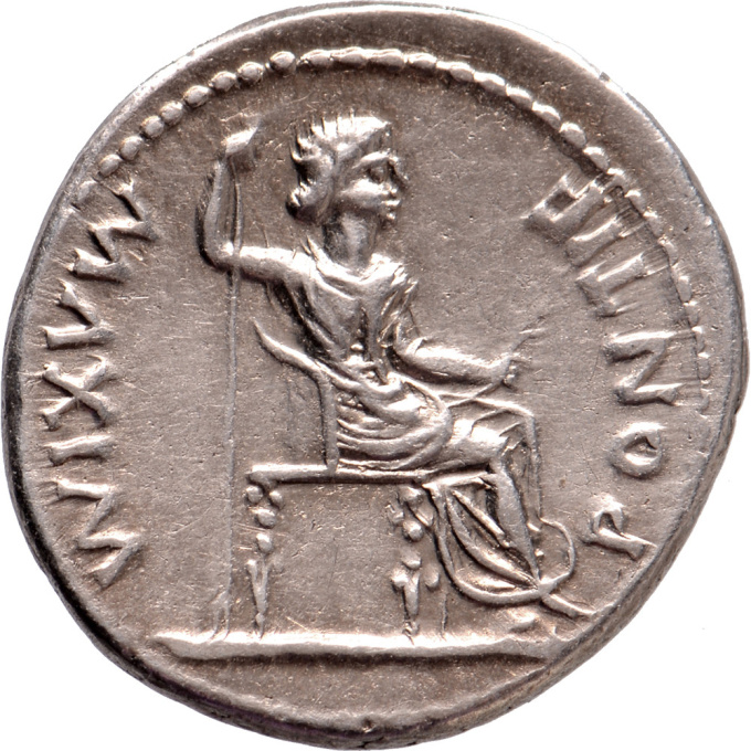 AR Denarius Tiberius (14-37) by Artista Desconocido