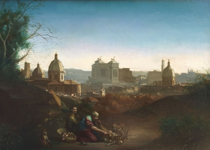 Panorama di Roma con Beduini by Giovanni Tommasi Ferroni