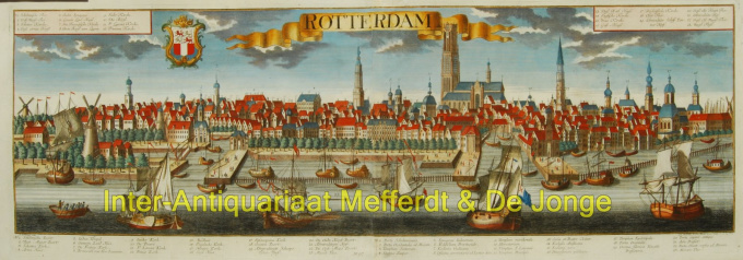 Rotterdam panorama naar Werner by Johann Friederich Probst