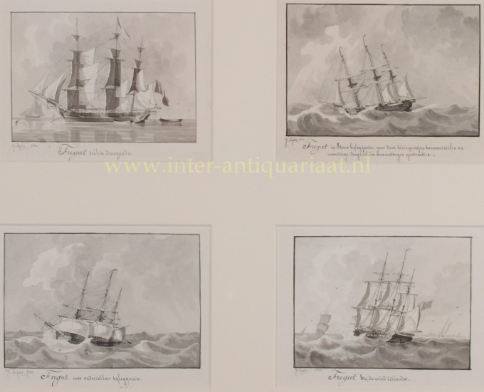 Four frigates  by Joseph Sipkes