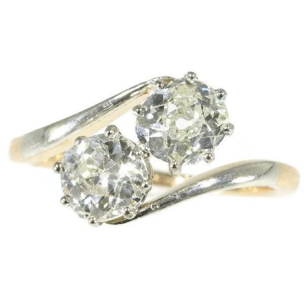 Belle Epoque toi and moi engagement ring with two one carat diamonds by Artista Desconhecido