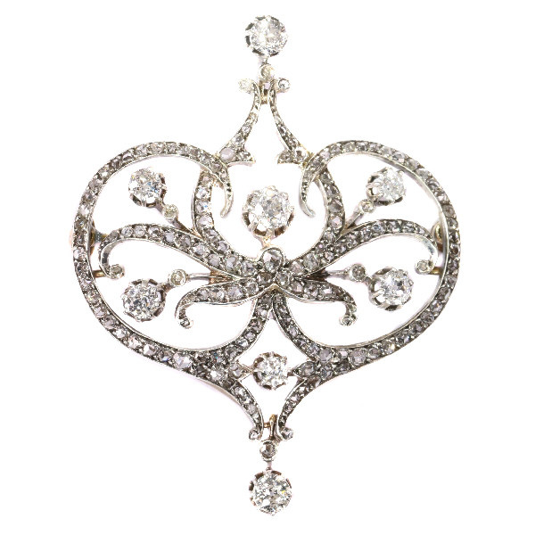 Vintage Belle Epoque diamond brooch by Onbekende Kunstenaar