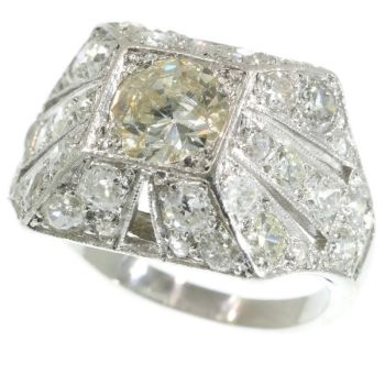 Sparkling Art Deco 3.78 crt diamond cocktail engagement ring by Unknown Artist