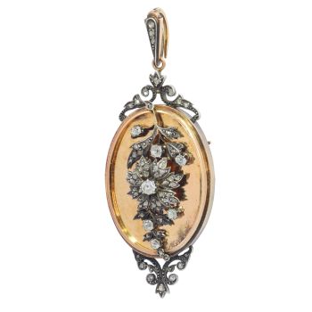 Vintage antique Victorian diamond locket that can be worn as brooch or pendant by Unknown artist