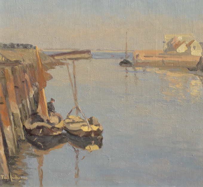 Fishing in the exterior harbour of Veere by Paul Arntzenius