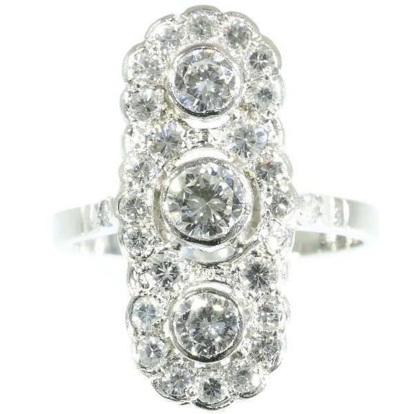 Art Deco engagement ring platinum and diamonds by Unknown Artist