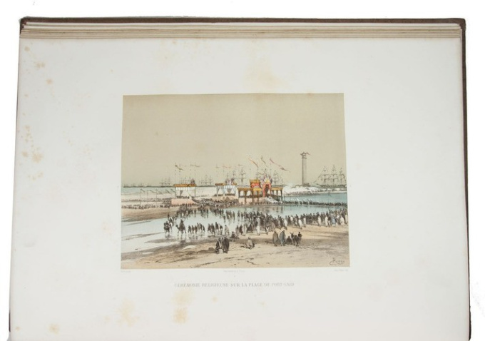 The opening of the Suez Canal, with 37 large lithographs, mostly in colour by Gustave Nicole