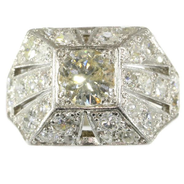 Sparkling Art Deco 3.78 crt diamond cocktail engagement ring by Artista Desconocido