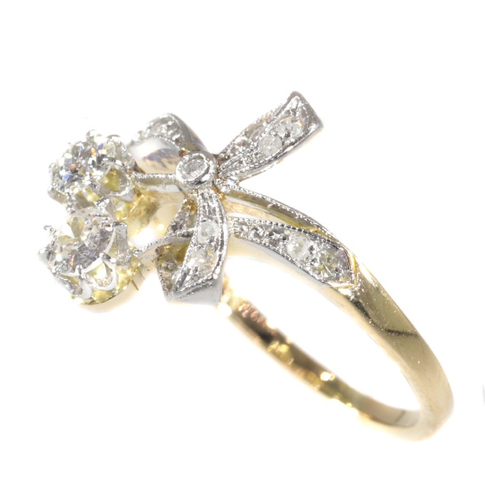 Charming Belle Epoque ring with diamonds by Unknown artist