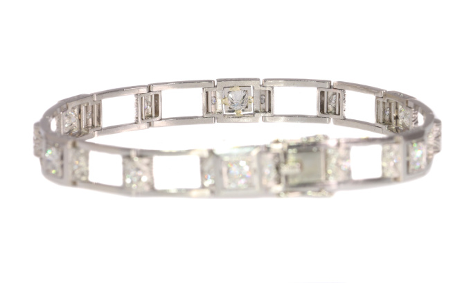 Vintage Art Deco diamond platinum bracelet by Artista Desconocido