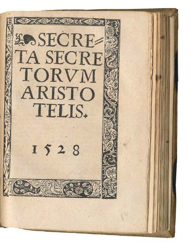 Secreta secretorum Aristotelis; Medical secrets plus a largely imaginary Medieval European view of India by Alessandro Achillini