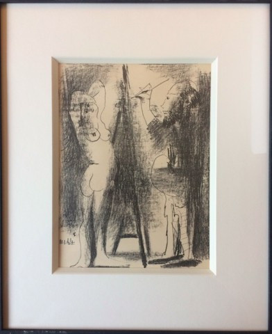 An amusing lithograph ‘Peintre et Model’ by Picasso by Pablo Picasso