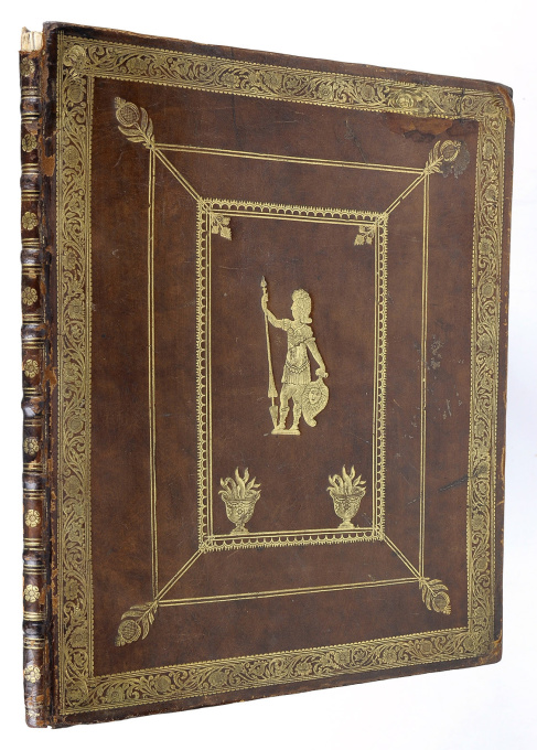 A laudatory poem for the stadholder Willem IV, in a beautiful binding from the Van Damme bindery in  by Pieter Straat