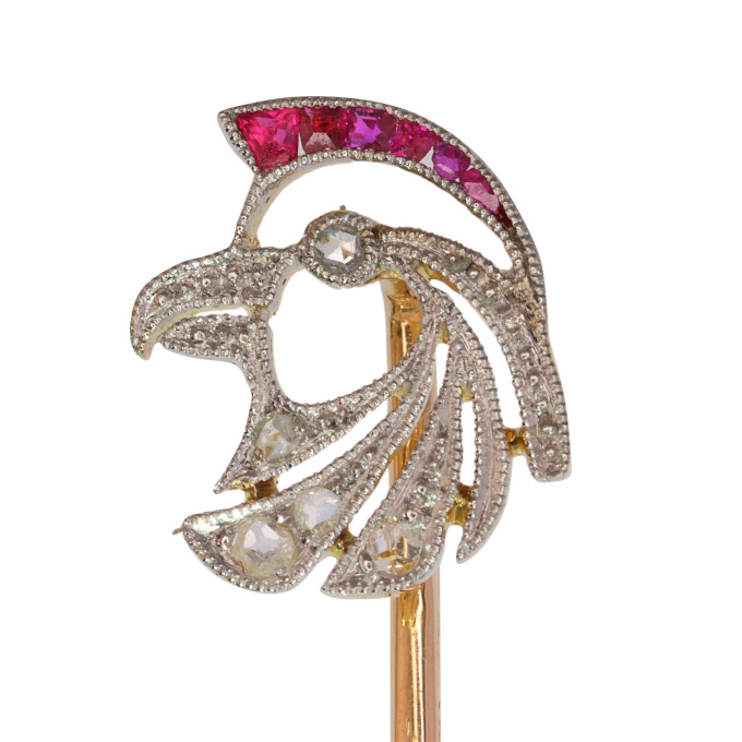 Art Deco Majesty: The Falcon Head Stickpin by Artista Sconosciuto