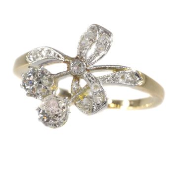 Charming Belle Epoque ring with diamonds by Unknown Artist