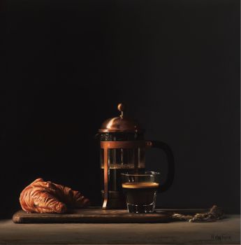 Coffee with croissant by Heidi von Faber