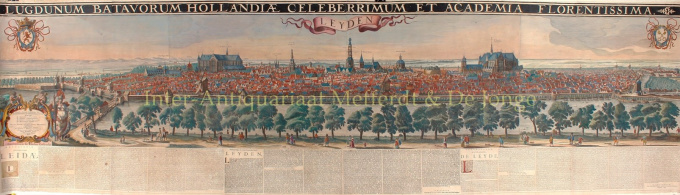 Panoramic view of Leiden, after Claude Rivet by Jacob Salomonsz Savary