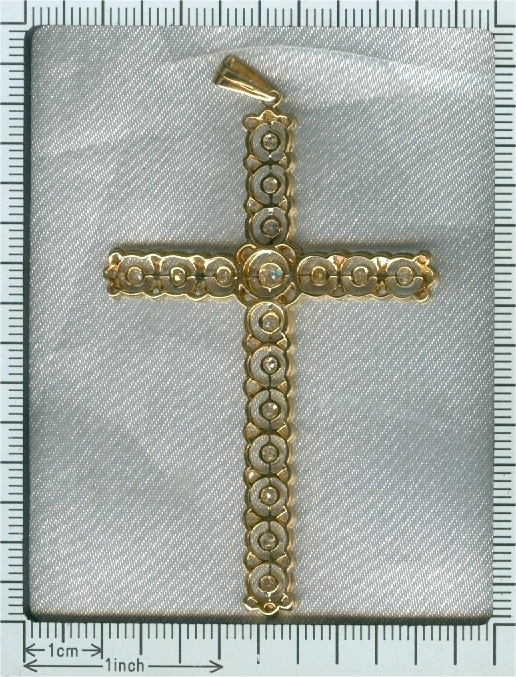 Belle Epoque antique diamond cross pendant by Artista Desconocido