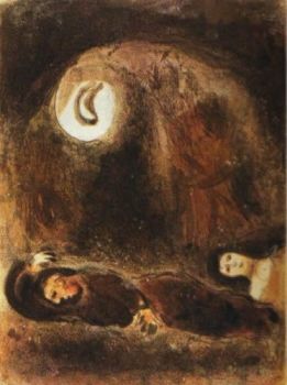 Ruth aux pieds de Booz by Marc Chagall