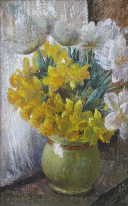 Springflowers in a vase by Willem Elisa Roelofs