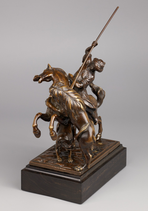 Mounted Turk on Lion Hunt, after Francesco Fanelli by Artista Desconocido