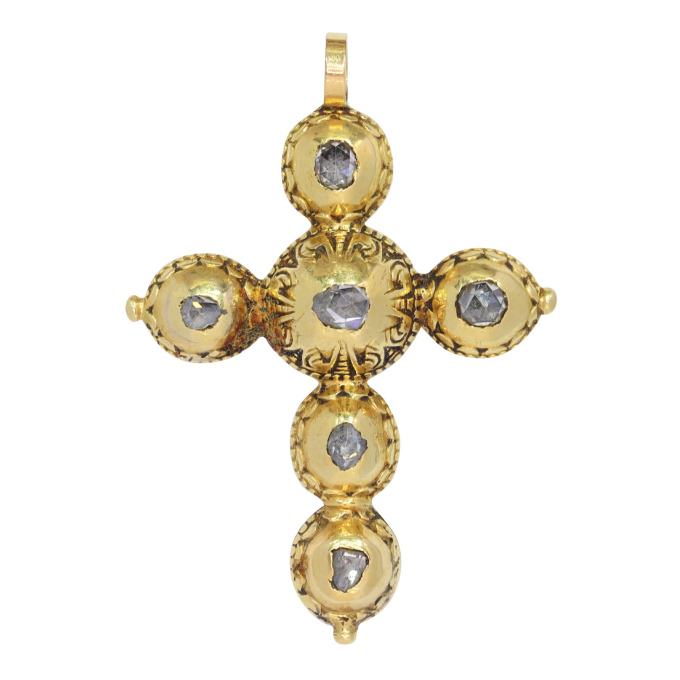 The Ciselé Diamond Cross: A Unique Jewel in Baroque Artistry by Artista Desconhecido