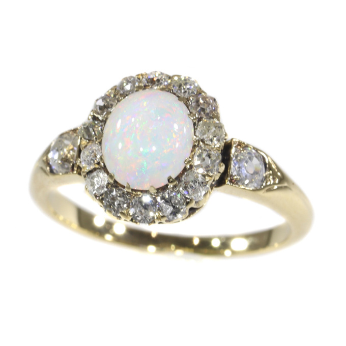 Victorian diamond and opal ring by Unknown Artist