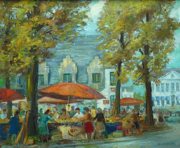 Summer Market Scene by Raphael De Buck