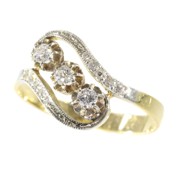 Elegant Belle Epoque diamond ring by Onbekende Kunstenaar