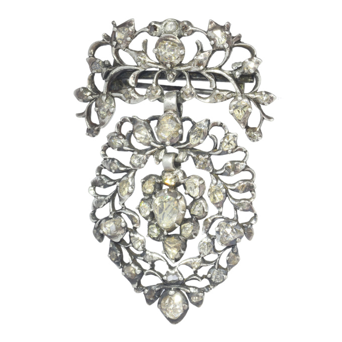 Antique 18th Century diamond set Flemish Heart brooch by Artista Desconhecido