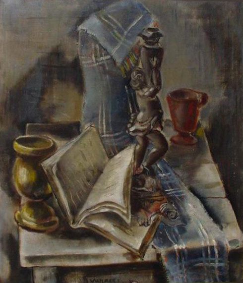 Stillife with a small statue by Otto van Rees