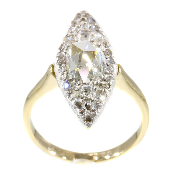 Vintage Belle Epoque navette shaped diamond ring by Unbekannter Künstler