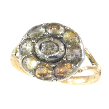 Antique Baroque ring with faux rose cut diamonds by Artista Desconocido