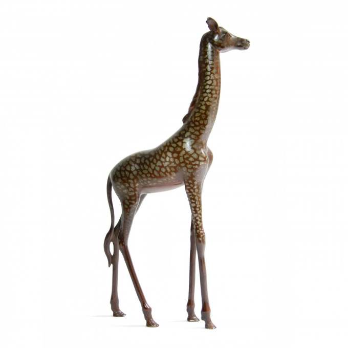 Elegant bronze giraffe by Unbekannter Künstler