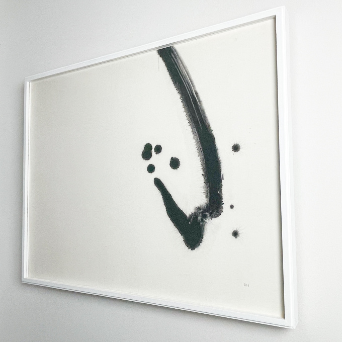 “Composition”, circa 1965 - ink on paper / board, original frame, museumglass by Rune Hagberg