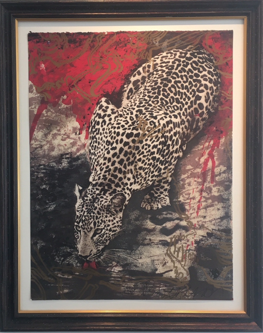 Drinking Leopard by Gerti Bierenbroodspot