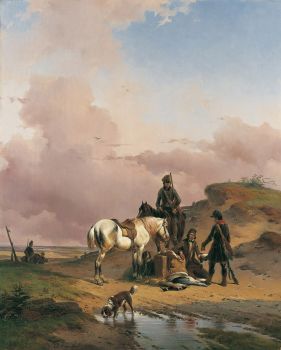 After the hunt by Joseph Jodocus Moerenhout
