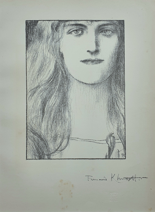 Une tête de face by Fernand-Edmond Jean Marie Khnopff