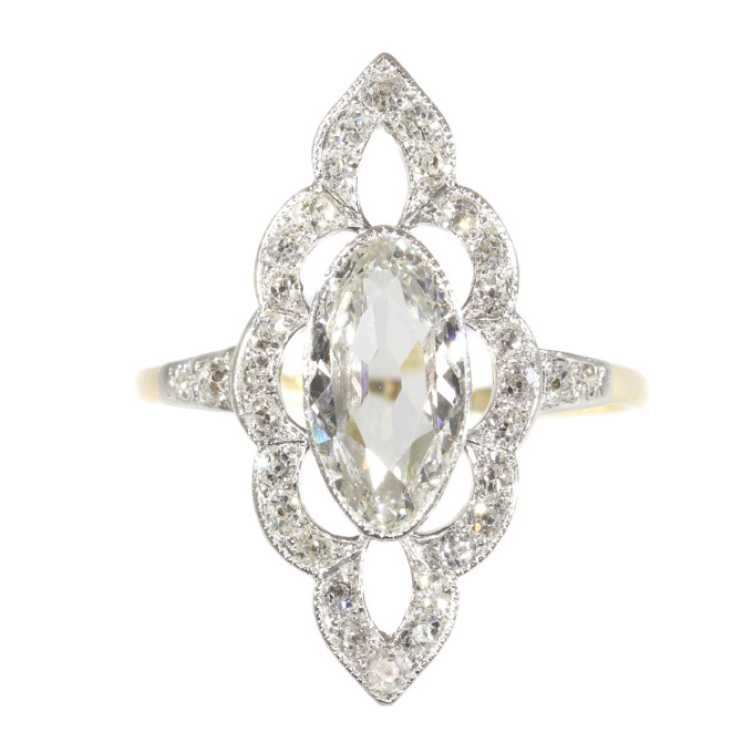 Most charming Belle Epoque diamond engagement ring by Artista Sconosciuto