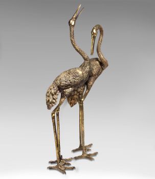 Brass Vintage Cranes by Artista Sconosciuto