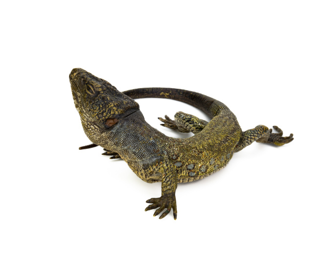 Franz Bergman – Viennese cold-painted bronze lizard with a mechanical mouth by Franz (NamGreb) Bergmann