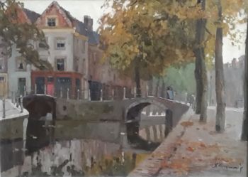 Canal in Delft by Herman Bogman jr.