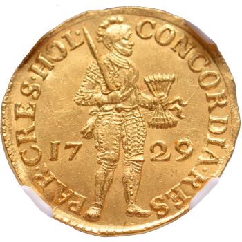 Gold ducat Holland – Vliegent Hert NGC MS 63 by Artista Desconocido