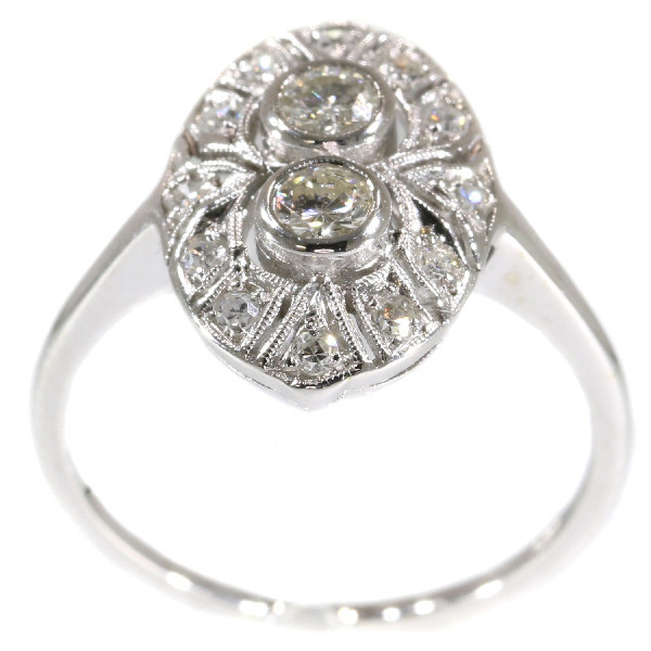 White gold Art Deco engagement ring with diamonds by Unknown artist