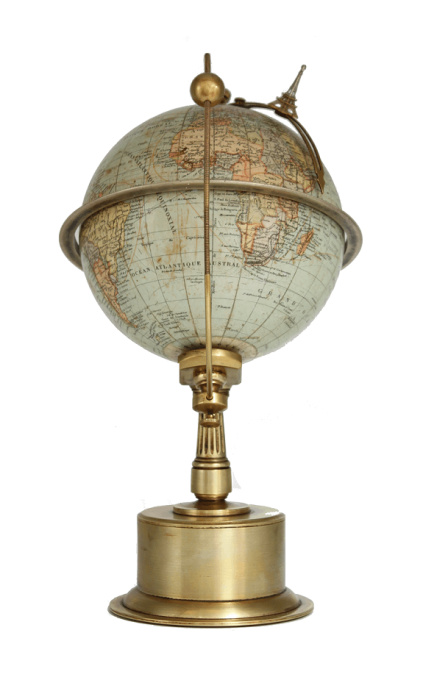 A French brass ‘chronosphere’ globe clock G. Thomas Paris, circa 1910 by G. Thomas