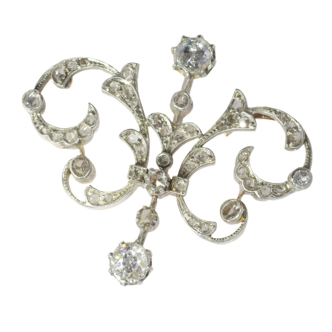 Victorian diamond double purpose jewel can be worn as pendant or brooch by Onbekende Kunstenaar