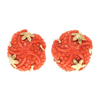 Starfish coral earstuds by Unknown Artist